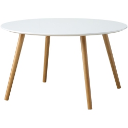 CONVENIENCE CONCEPTS Oslo 32" Round Coffee Table In Glossy Wood Finish In White