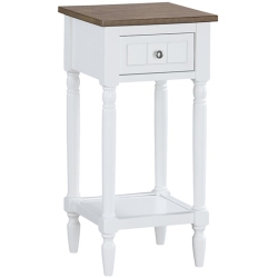 CONVENIENCE CONCEPTS French Country Khloe One-Drawer Accent End Table In Wood Finish In White