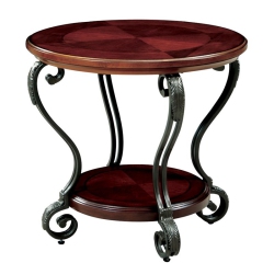 FURNITURE OF AMERICA Azea Traditional Wood 1-Shelf End Table In Cherry In Brown