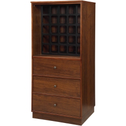 ACME FURNITURE Acme Wiesta Engineered Wood Wine Cabinet With 3 Drawers In Walnut