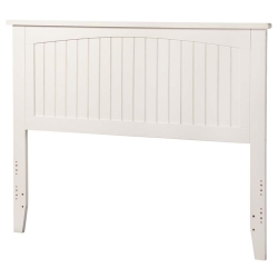 AFI Nantucket Full Solid Wood Panel Headboard With Device Charger In In White