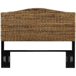 CROSLEY FURNITURE Serena Coastal Wood Queen Banana Leaf Panel Headboard In Brown