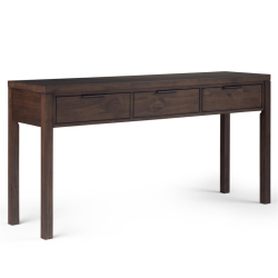 SIMPLI HOME Hollander Wood 60" Contemporary Console Table In Warm Walnut In Brown