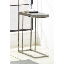 STEVE SILVER COMPANY Lucia Chairside End Table In Nickel Base Driftwood Top In Gray