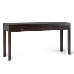 SIMPLI HOME Cosmopolitan Solid Wood Wide Console Sofa Table In Mahogany In Brown