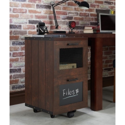 FURNITURE OF AMERICA Brynn Industrial Wood Filing Cabinet With Casters In Walnut