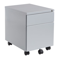 OFFICE STAR 22" Deep Metal Mobile Box/file Pedestal In Silver