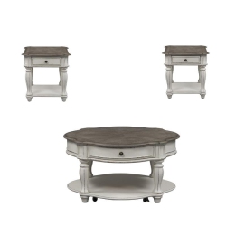 LIBERTY FURNITURE 3 Piece Set Of Round Coffee Table And (Set Of 2) End Table