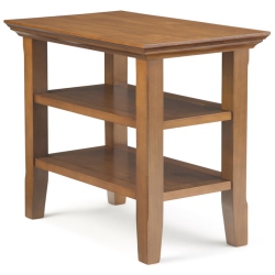 SIMPLI HOME Acadian Wood 14" Rectangle Transitional Narrow Side Table In Light Golden In Brown