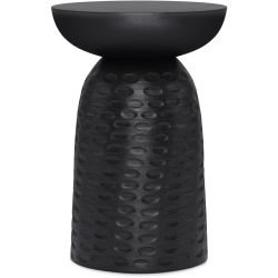 SIMPLI HOME Boyd 13" Round Contemporary Solid Wood Accent Table In In Black