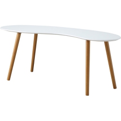 CONVENIENCE CONCEPTS Oslo Bean-Shaped Coffee Table In Glossy Wood Finish In White
