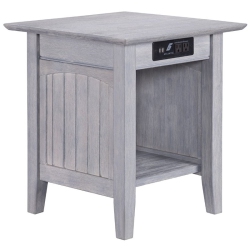 AFI Nantucket End Table With Charger In Driftwood In Gray