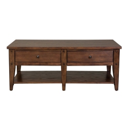 LIBERTY FURNITURE Lake House Cocktail Table In Dark Brown