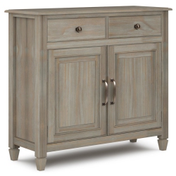 SIMPLI HOME Connaught Solid Wood 40 " Traditional Entryway Storage Cabinet In Distressed In Gray