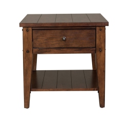 LIBERTY FURNITURE Lake House End Table In Dark Brown