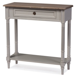 BAXTON STUDIO Edouard 32" Console Table In Weathered Oak And In Gray