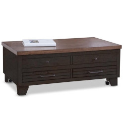 STEVE SILVER COMPANY Bear Creek Two-Tone Lift-Top Cocktail Table With Casters In Brown