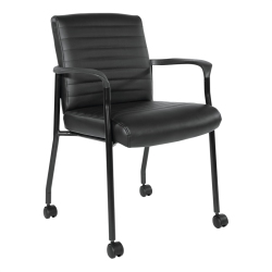 OFFICE STAR Guest Chair With Faux Leather And Frame In Black