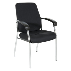 OFFICE STAR High Back Guest Chair With Fabric And Chrome Frame In Coal Finish In Black