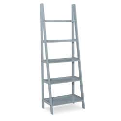 LINON Archdale Wood Ladder Bookshelf In In Gray