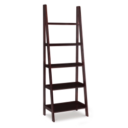 LINON Archdale Wood Ladder Bookshelf In Espresso