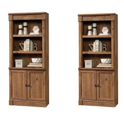 SAUDER (Set Of 2) Cabin Inspired 3 Shelf Bookcase In Rustic Vintage Oak