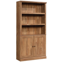 SAUDER Misc Storage 3-Shelf 2-Door Tall Wood Bookcase In Sindoori Beige In Mango