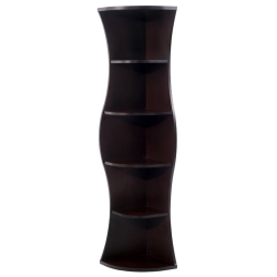 FURNITURE OF AMERICA Seth Contemporary Wood 5-Shelf Corner Bookcase In Walnut