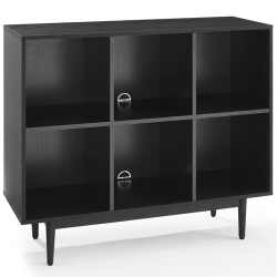 CROSLEY FURNITURE Liam 6 Cubby Wooden Bookcase In In Black