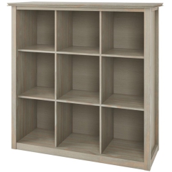 SIMPLI HOME Artisan Wood 45" X 43" Transitional 9 Cube Bookcase And Unit In In Gray