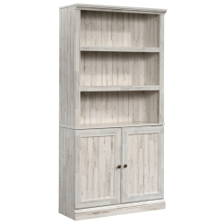 SAUDER Misc Storage 3-Shelf 2-Door Tall Wood Bookcase In Plank In White