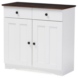 BAXTON STUDIO Lauren Server In And Dark Brown In White