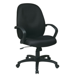 OFFICE STAR Executive High Back Manager's Chair With Fabric Back Padded Contour Seat In Black