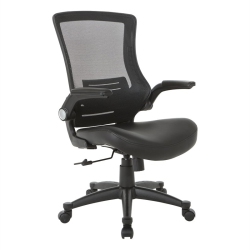 OFFICE STAR Screen Back Manager's Chair In Faux Leather Seat In Black