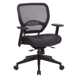 OFFICE STAR Air Grid Back Manager's Chair In Bonded Leather Seat In Black