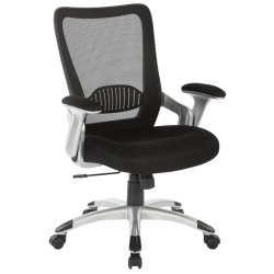 OFFICE STAR Work Smart Mesh Back Manager's Chair With Mesh Fabric Seat In Black