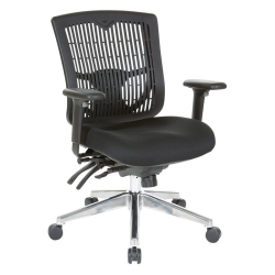 OFFICE STAR Contoured Plastic Back Manager's Chair In Black