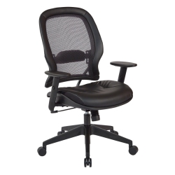 OFFICE STAR Executive High Back Chair In Bonded Leather Seat In Black