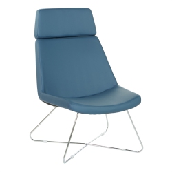 OFFICE STAR Geena Guest Chair In Dillon Fabric With Chrome Sled Base In Blue