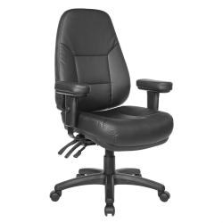 OFFICE STAR Professional Executive Ergonomic High Back Chair In Faux Leather In Dillon In Black