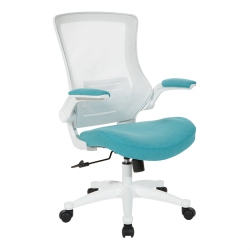 OFFICE STAR Screen Back Manager's Chair In Turquoise Fabric In White