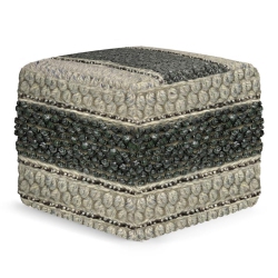 SIMPLI HOME Grady Contemporary Square Pouf In And Natural Handloom Woven In Green