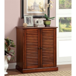 FURNITURE OF AMERICA Medley Transitional Wood 5-Shelf Shoe Cabinet In Oak