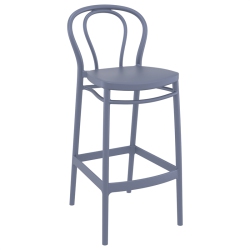 COMPAMIA Victor Outdoor Resin Bar Stool In Dark In Gray