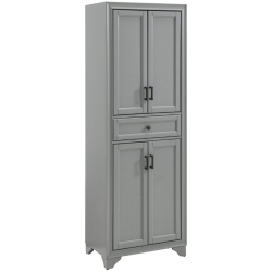 CROSLEY FURNITURE Tara 4 Door Pantry In Distressed In Gray