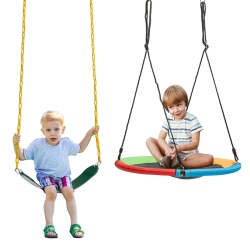 SLICKBLUE 2-Pack Swing Set Swing Seat Replacement And Saucer Tree Swing