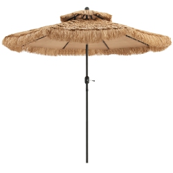 SLICKBLUE 9 Feet Thatched Tiki Umbrella With 8 Ribs