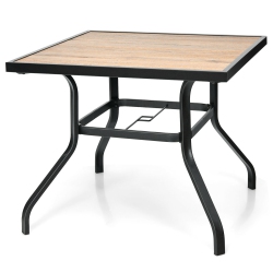 SLICKBLUE Patio Metal Square Dining Table for Garden And Poolside