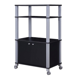SLICKBLUE Mobile Kitchen Storage Rack – 2-Tier Baker’S Rack With Cabinet And Wheels