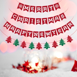 YELLOW-PRICE [28 Flags & 9 Trees] Christmas Burlap Banner Decoration for Home Christmas Decor